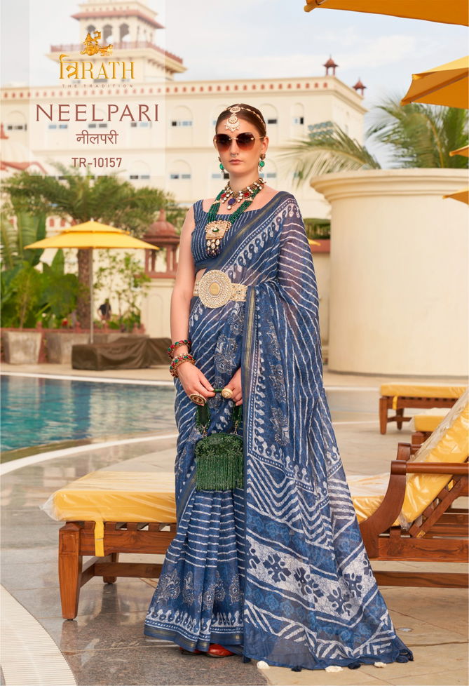 Neelpari By Rewaa Line Cotton Printed Designer Sarees